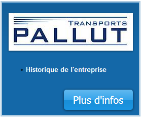 Historique de l'entreprise Transports PALLUT, transport routier Romagnat  Transports PALLUT est une entreprise familiale française fondée dans les années 1920 par François PALLUT. A cette époque, il transportait seulement des matériaux.  Puis en 1965, son fils, Jean PALLUT reprit l’entreprise à BAGNOLS dans le département du Puy-de-Dôme(63). A cette période, la structure comprenait deux chauffeurs et deux camions.  C’est en septembre 1981 que Guy PALLUT, fils de Jean PALLUT, devient directeur et décide de déplacer l’entreprise à environ 70 km de l’ancienne structure, à ROMAGNAT, toujours dans le département du Puy-De-Dôme.  Puis, en fin d’année 2013, Guy PALLUT laissa son poste de directeur à son fils, Frédéric PALLUT, qui avait rejoint l’entreprise en tant que affréteur et chauffeur 7ans auparavant.  L’entreprise Transports PALLUT est une société par actions simplifiées au capital de 150 000€ et est spécialisée dans le secteur d’activité des transports routiers de fret interurbains. Sur l’année 2014, elle a réalisé un chiffre d’affaires de 4 643 500,00 €.