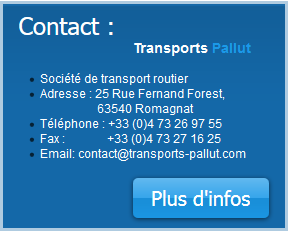 Contactez l'entreprise Transports PALLUT Contact Email Fax Téléphone
